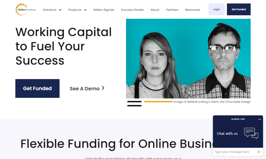 sellersfunding.com Screenshot Sellers Funding Homepage