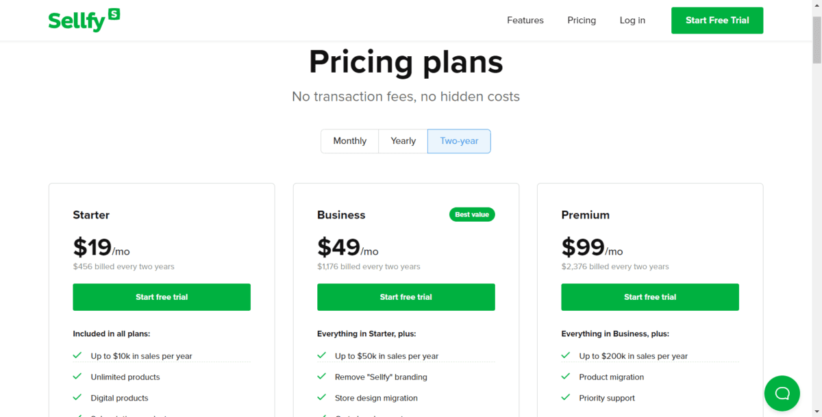 sellfy.com pricing Screenshot sellfy.com pricing Screenshot