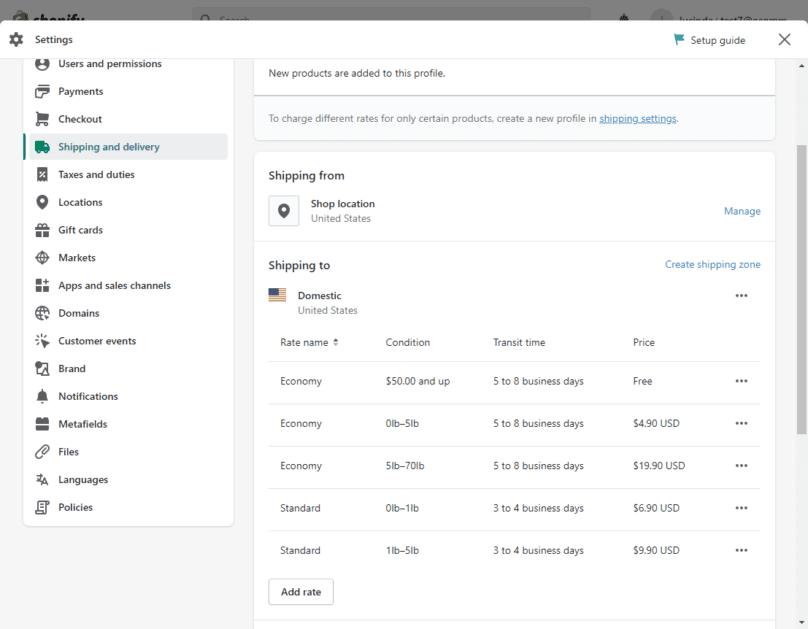 Shopify Set up Shipping Options Shopify Set Up Shipping Options