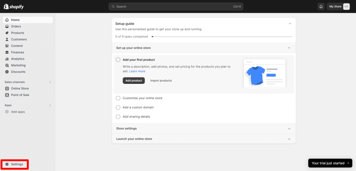 Shopify Store Dashboard Shopify Store Dashboard