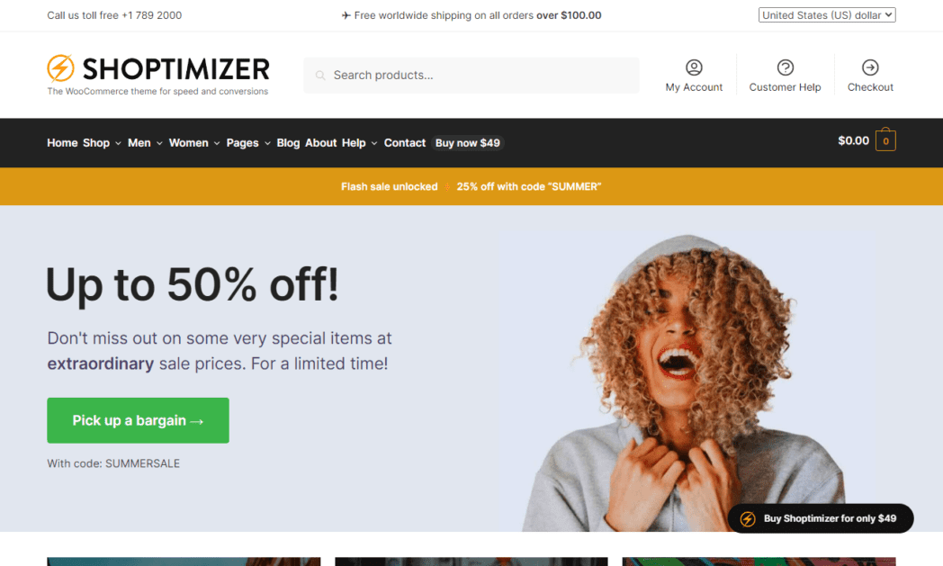 shoptimizerdemo.commercegurus.com Screenshot Shopitimizer Theme