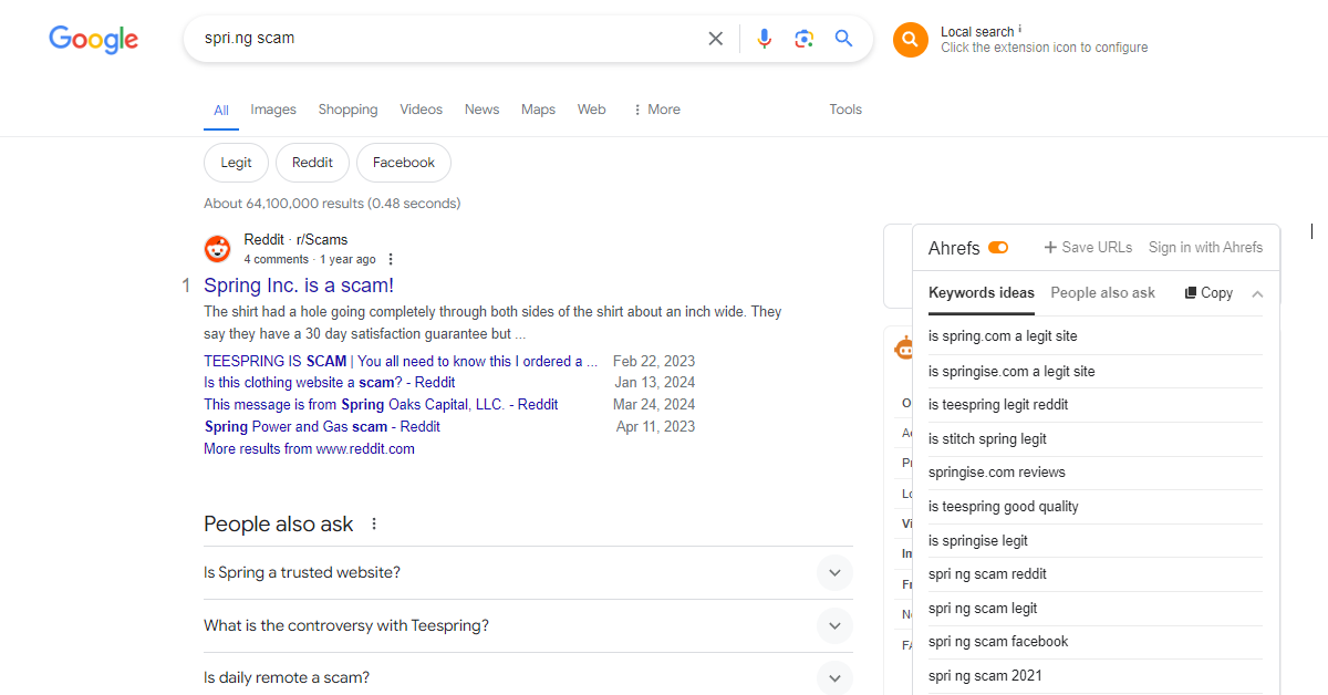 Spri.ng Scam Google SERP 2024 Spri.ng Scam Google SERP 2024
