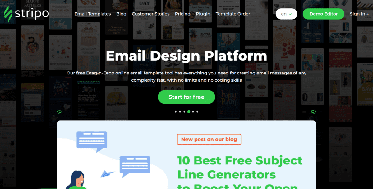 stripo.email Screenshot Stripo Homepage