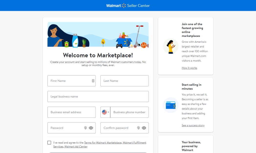 Demande de vendeur Walmart Application Centre des vendeurs Walmart
