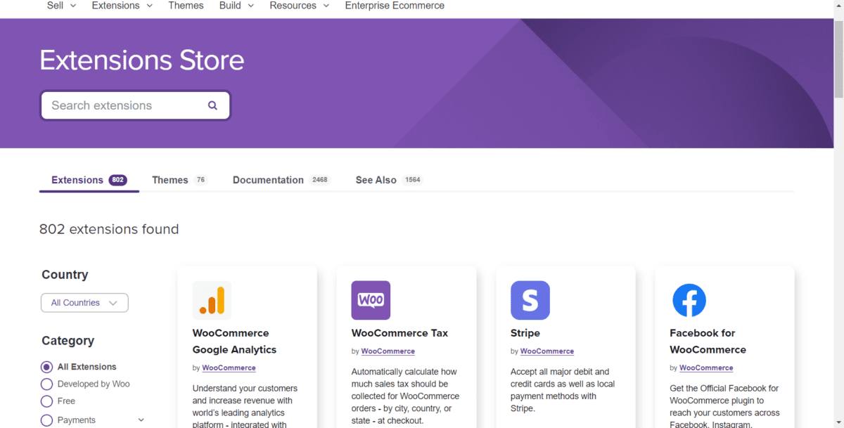 WooCommerce Extension Store Screenshot WooCommerce Extensions Store