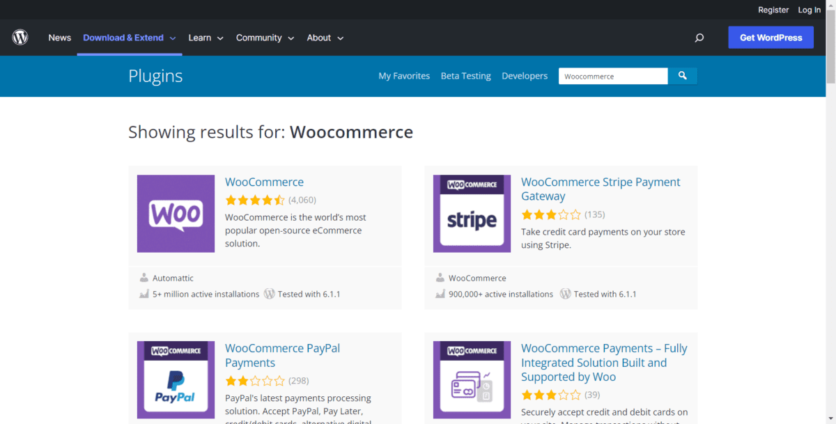 wordpress.org plugins search Woocommerce Screenshot wordpress.org plugins search Woocommerce Screenshot