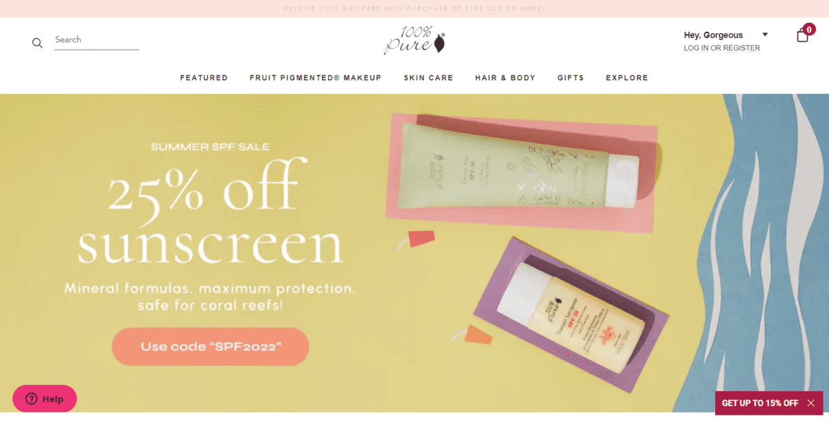 www.100percentpure.com Screenshot 100 Percent Pure