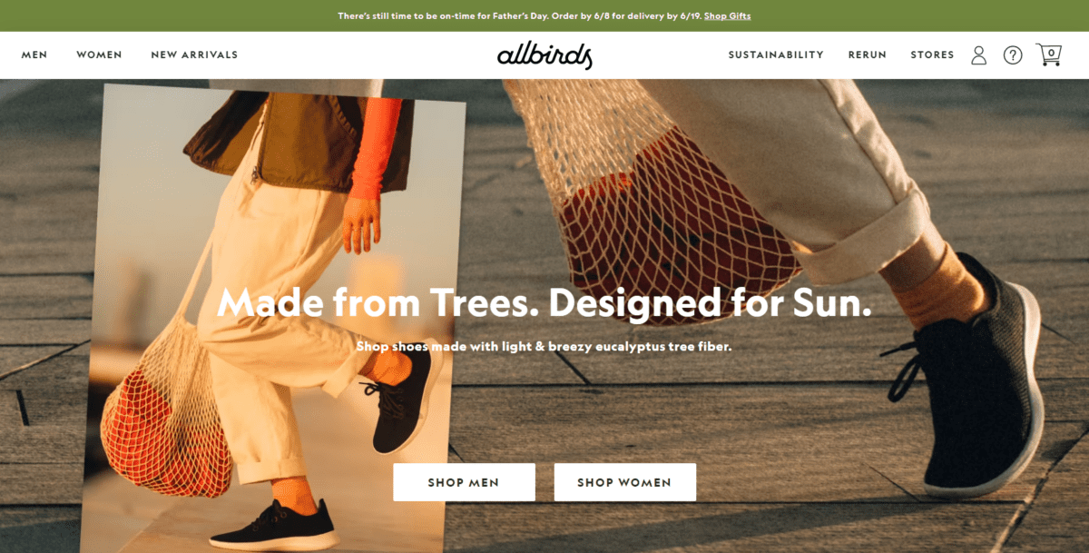 www.allbirds.com Screenshot Allbirds Homepage