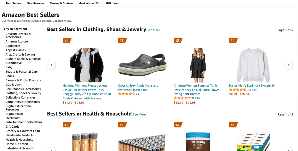 www.amazon.com Best Sellers zgbsScreenshot Amazon Best Sellers