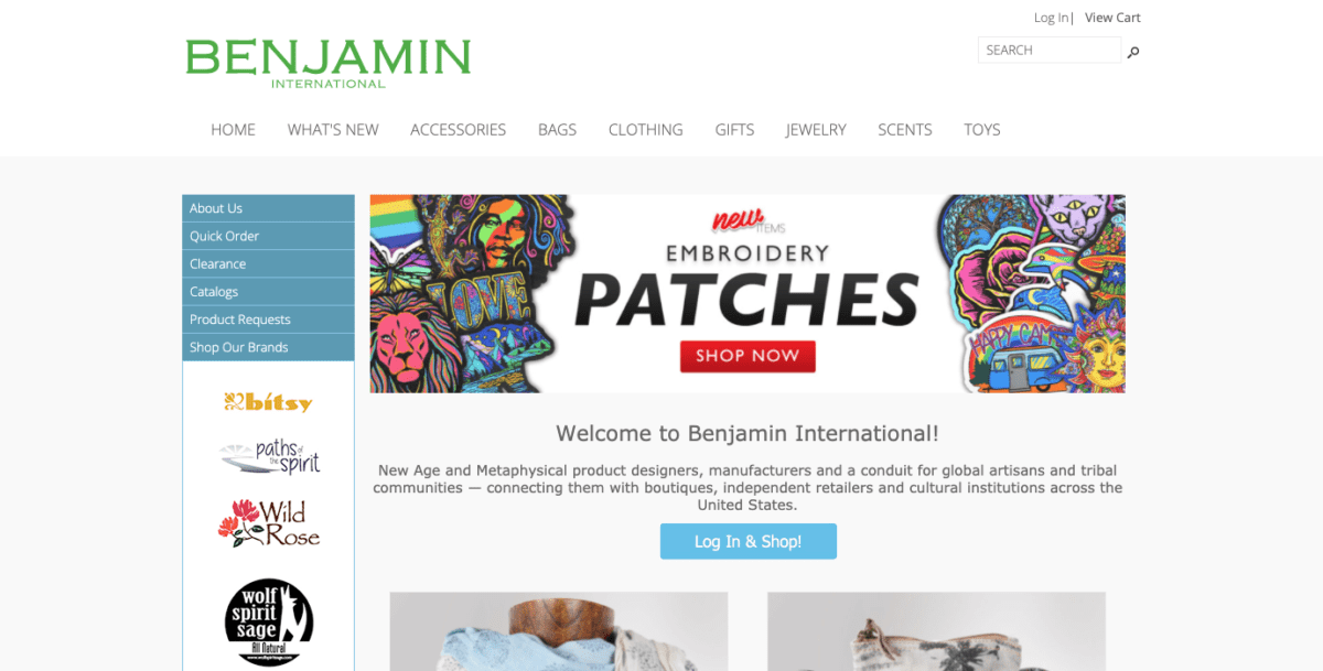 www.benjamininternational.com store Screenshot Benjamin International
