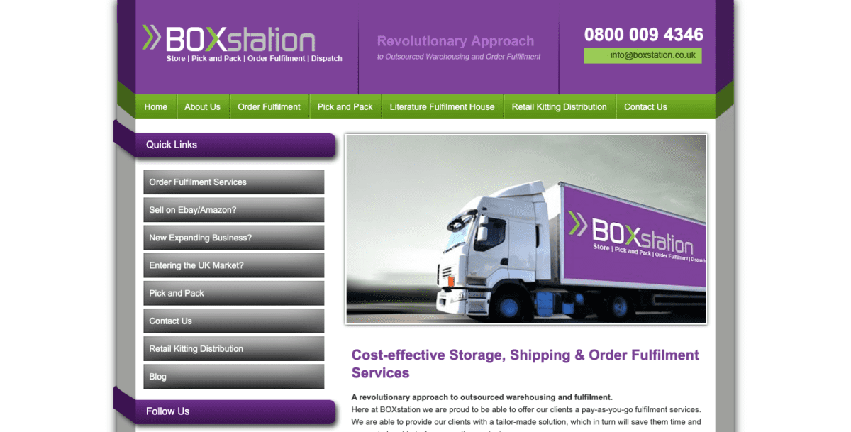 www.boxstation.co .uk Captura de pantalla Estación de caja