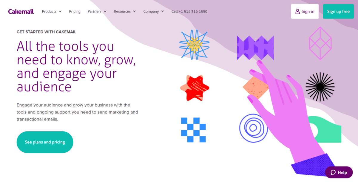 www.cakemail.com Screenshot Cakemail Homepage