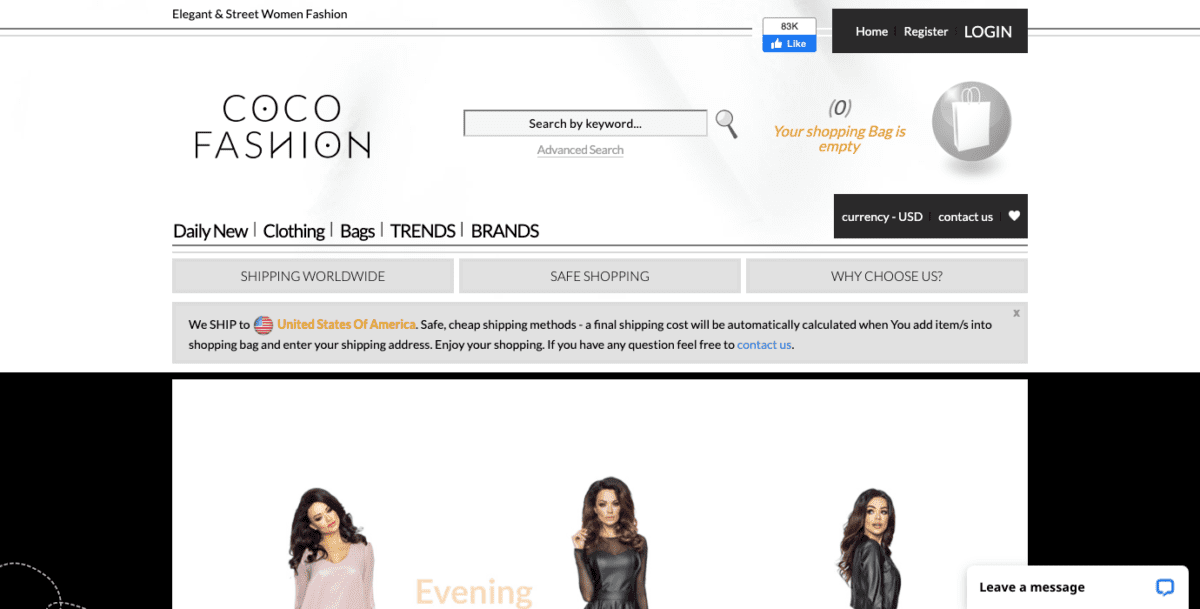 www.coco fashion.com Screenshot Coco Fashion