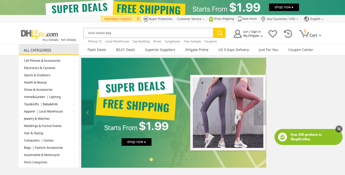 www.dhgate.com Screenshot DHgate