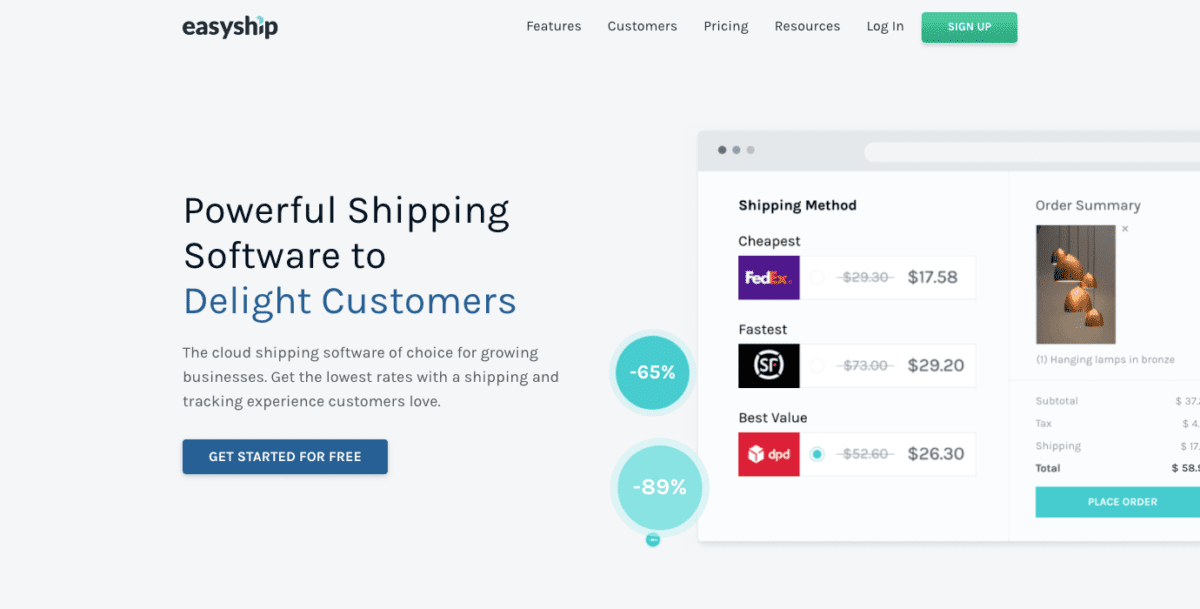 www.easyship.com Screenshot Easyship Homepage