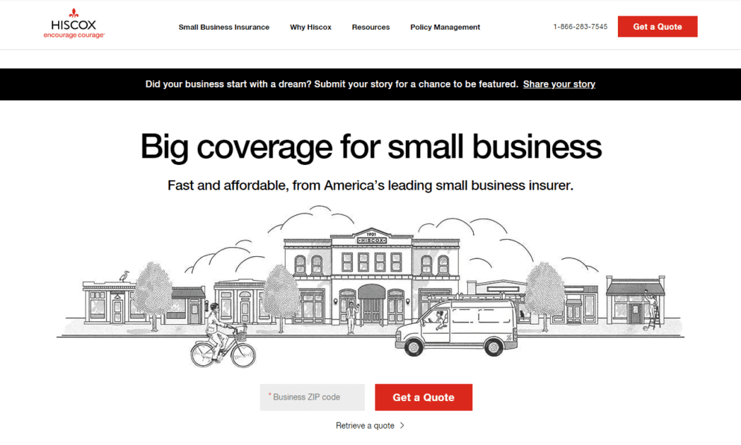 www.hiscox.com Screenshot Hiscox Business Insurance Homepage