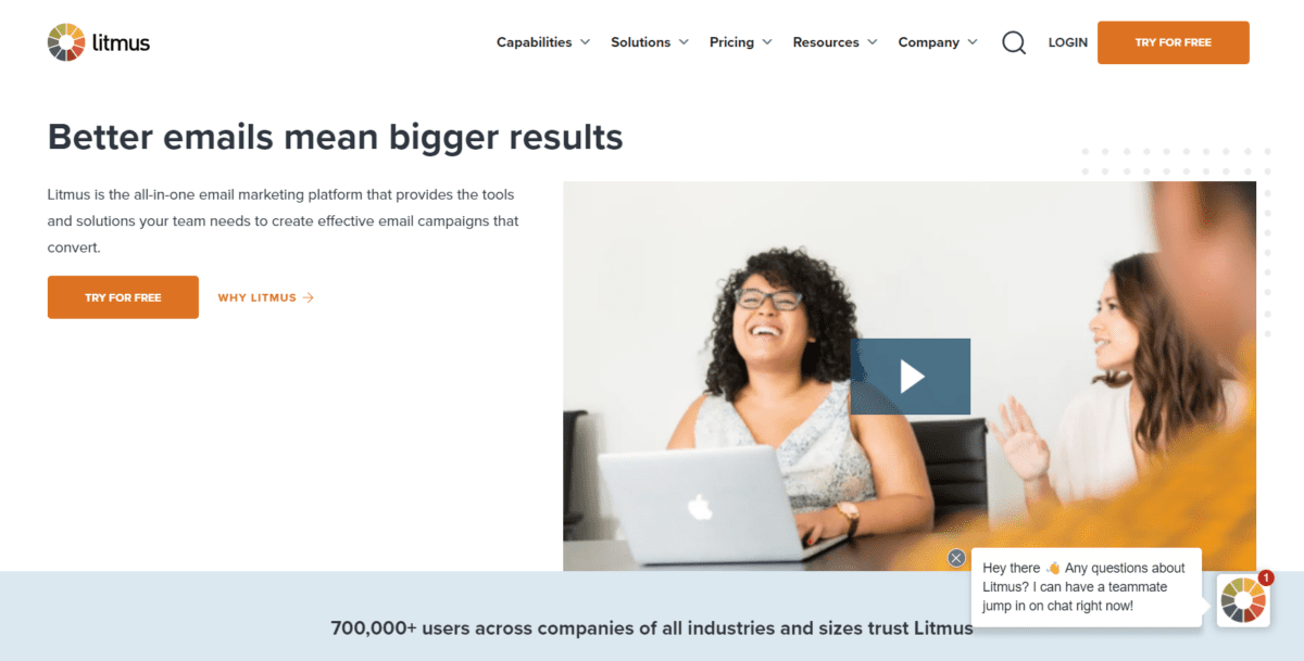 www.litmus.com Screenshot Litmus Homepage