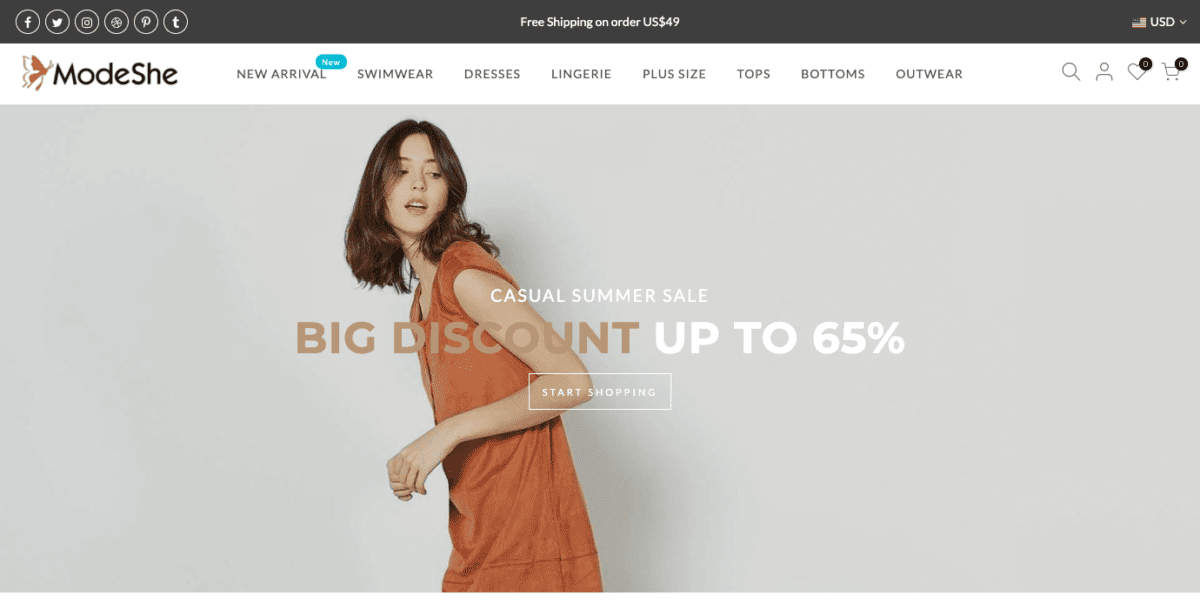 www.modeshe.com Screenshot ModeShe