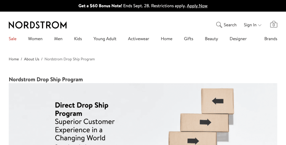 www.nordstrom.com browse about drop ship programScreenshot Nordstrom