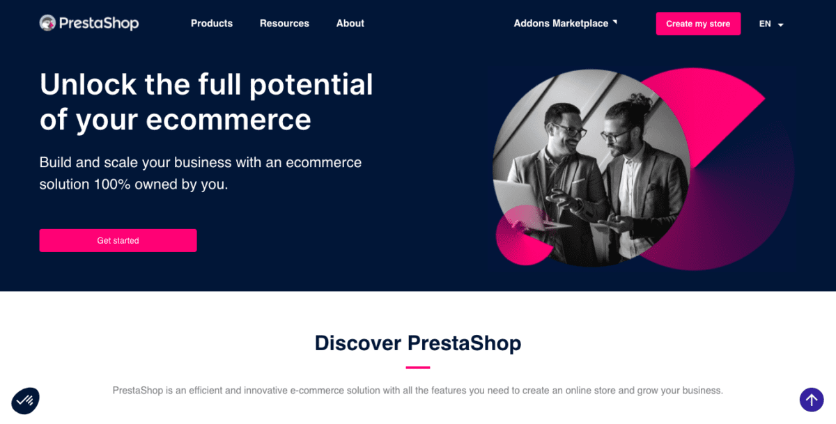 www.prestashop.com enScreenshot Prestashop Homepage