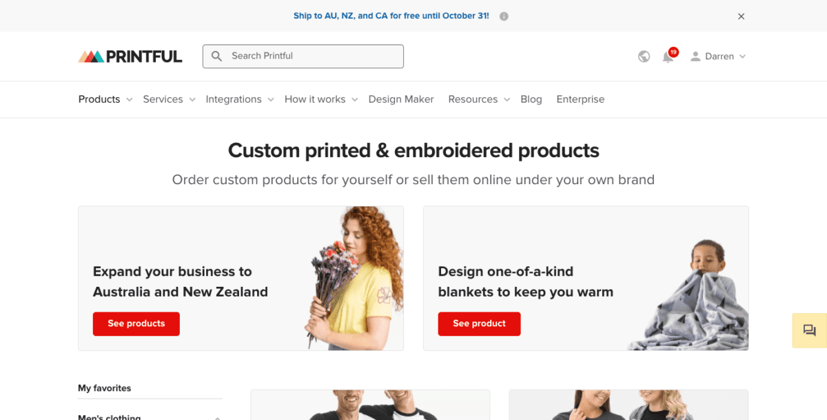 www.printful.com custom mens shirts unisex staple t shirt bella canvas 3001Screenshot 1 printful page