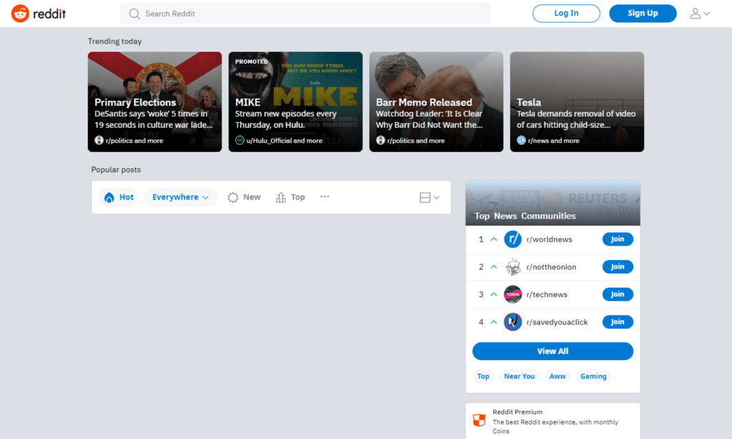 www.reddit.com Screenshot Reddit Homepage
