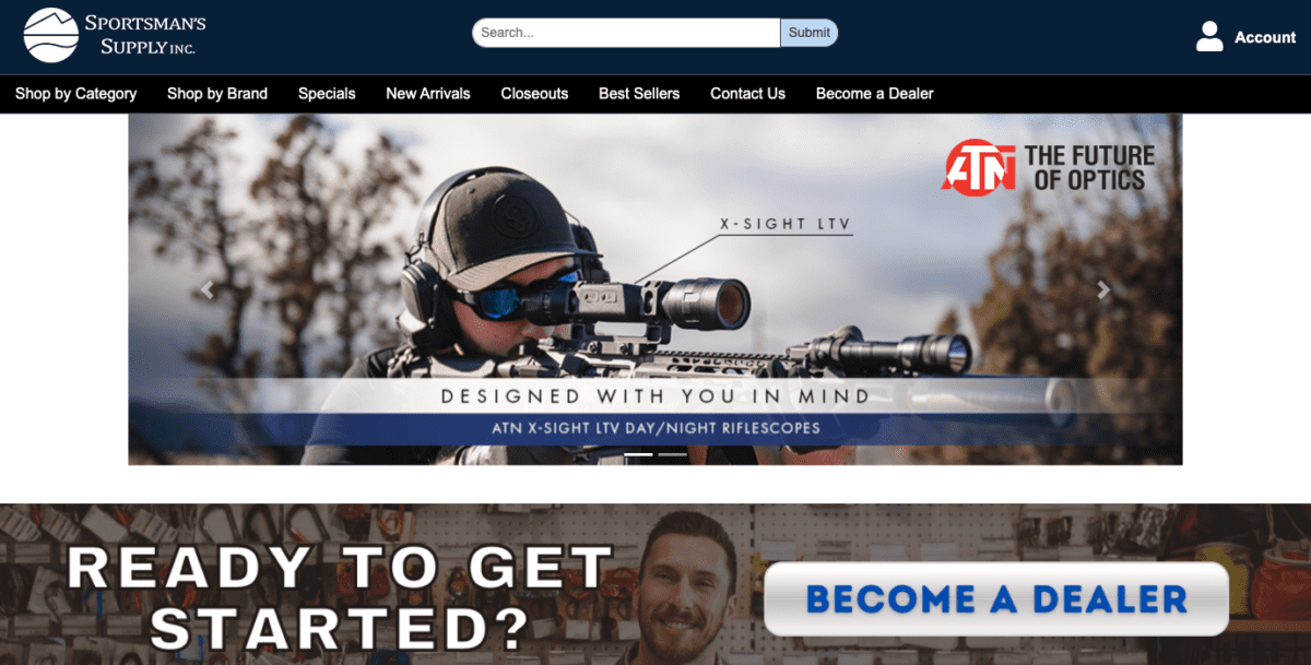 www.ssisports.net Screenshot Sportsman Supply, Inc.